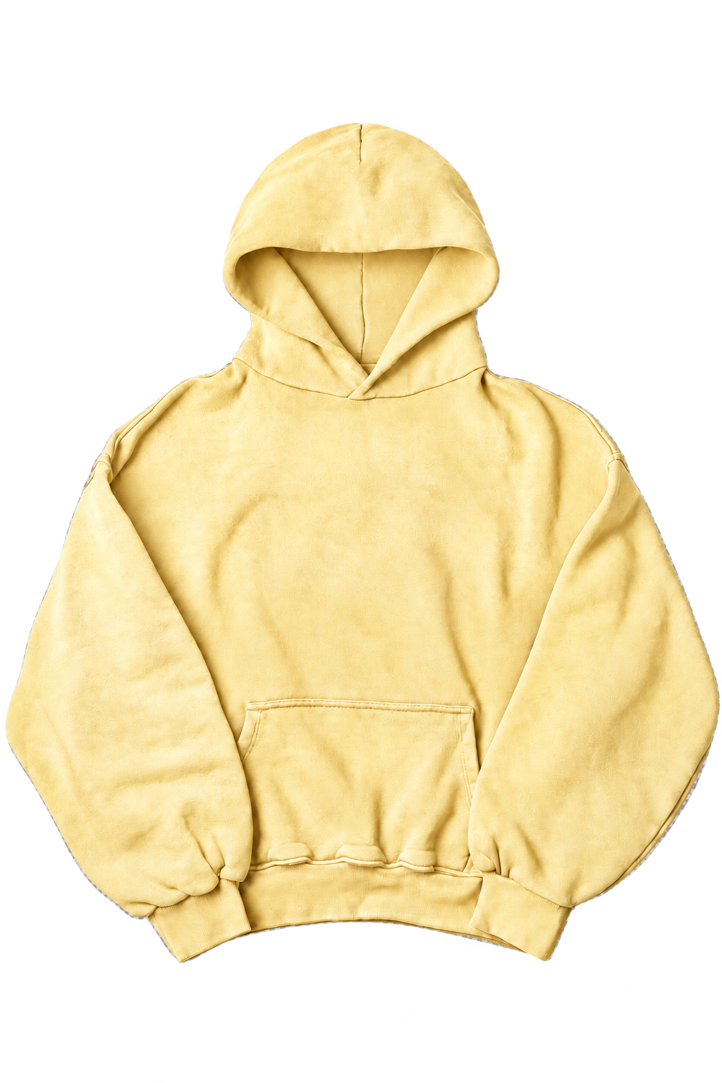 Sun fade solid hoodie — Butter Yellow, isolated on transparency