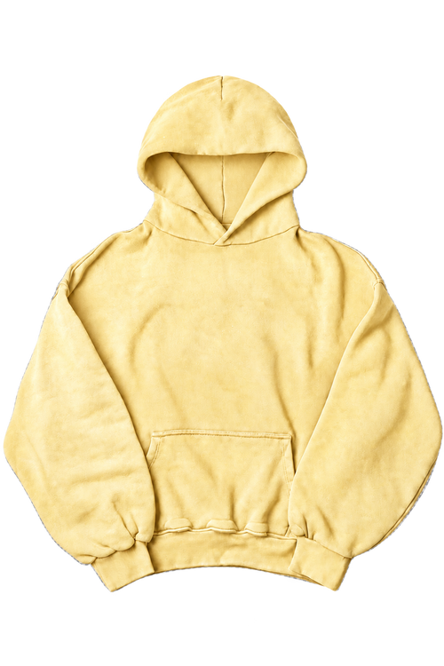 Sun fade solid hoodie — Butter Yellow, isolated on transparency